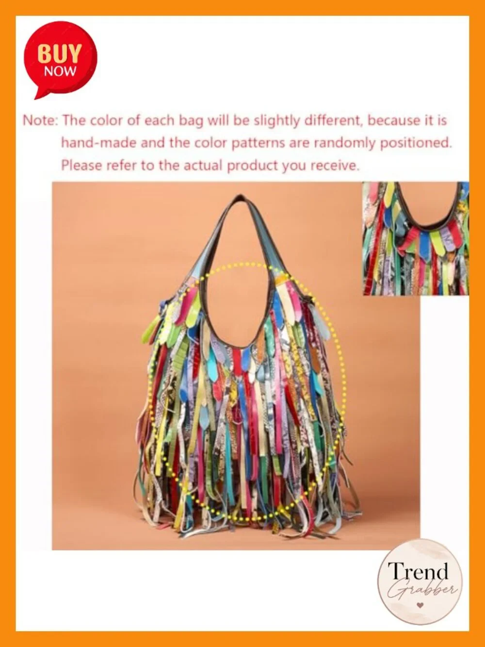 Genuine Leather Hobo Handbag Fringe Tassel Crossbody Shoulder Bag Large Capacity